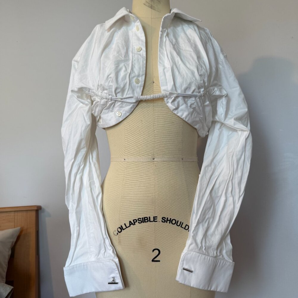 JACQUEMUS White Le Papier 'La Chemise Machou' Shirt Size 36